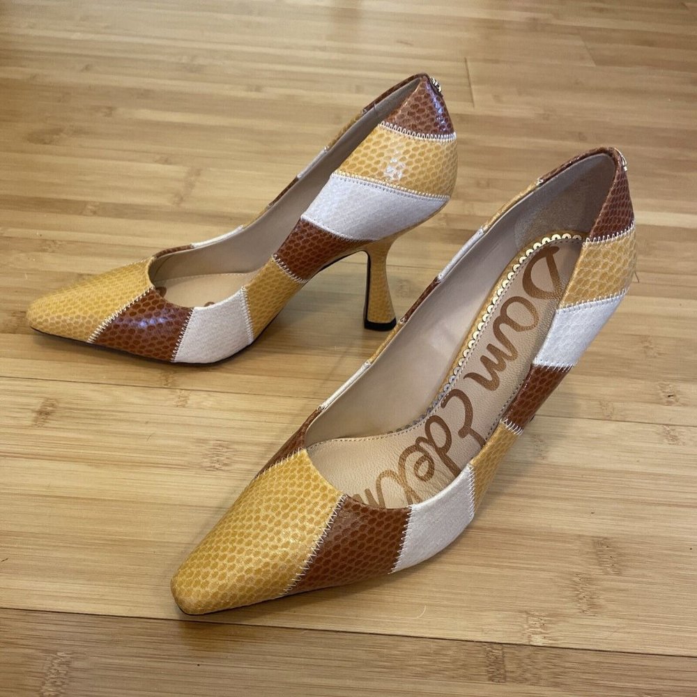 Sam Edelman Patchwork Multicolored Neutral Leathe… - image 1